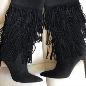 Express leather / fabric night out boots 8